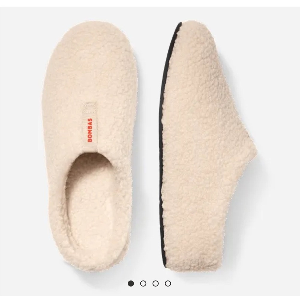 Bombas Sunday Slippers Cream Sherpa Lined Slip On Shoes Women's Size 7 NEW